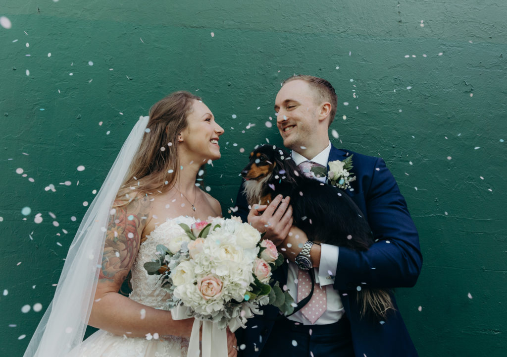 wedding photography with a dog